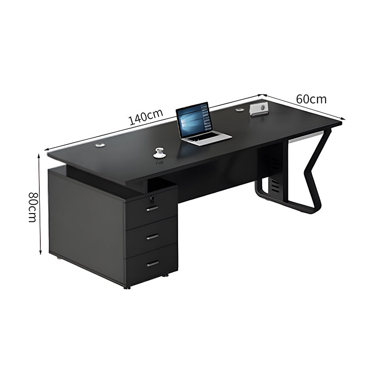 オフィスデスク 事務デスク ワークデスク 木目調 配線穴付き デスクワゴン パネル付き シンプル カスタマイズ可能 BGZ-T176