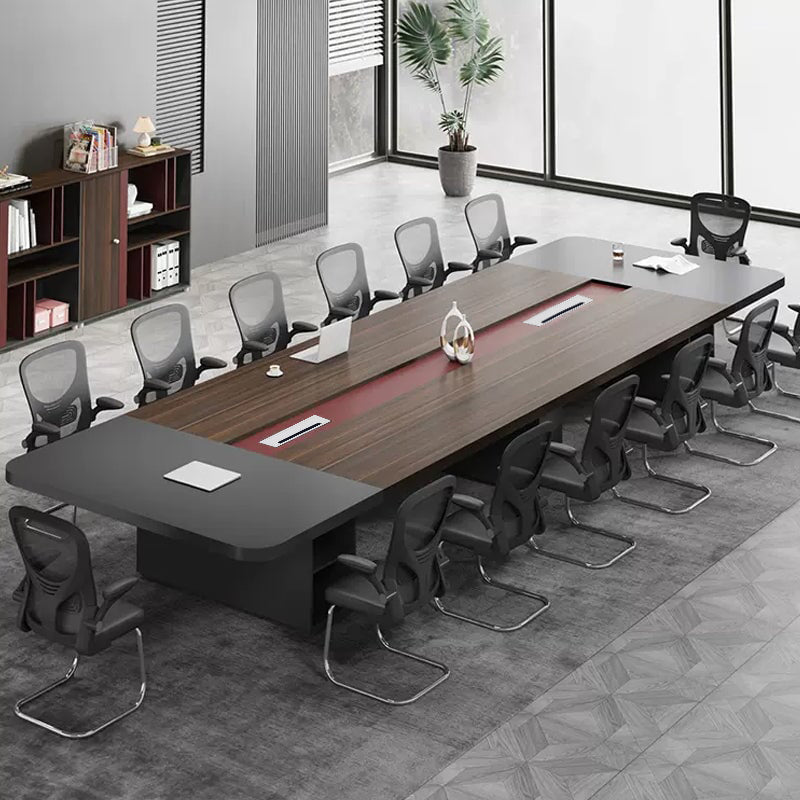 会議テーブル 大型オフィステーブル オフィスデスク 長方形テーブル 重厚感 おしゃれ ウォールナット カスタマイズ可能 HYZ-T033