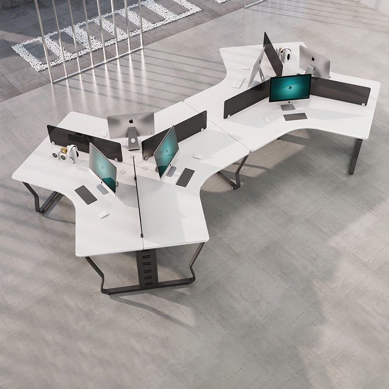 3/5/6/7/8/10人用可 複数人用オフィス コンパクト U字型オフィス 変形デスク 会社用 事務用 大容量 トップパネル R仕上げ 洗練 カスタマイズ可能 BGZ-M-015
