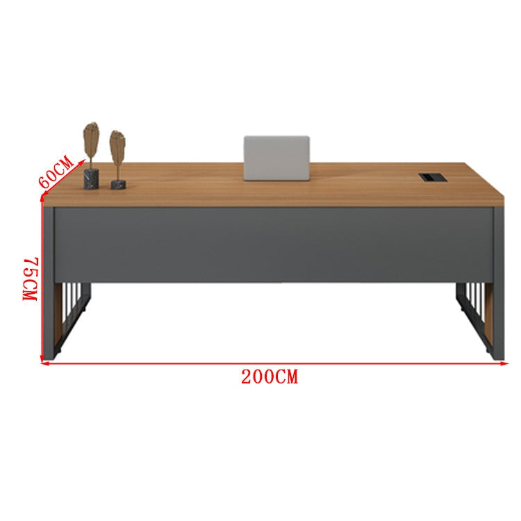 高耐荷重 幕板付き 配線ボックス付き エコ板材 社長デスク 社長机 事務所 広々とした天板 変形しにくい ウォールナット グレー 社長室 オーク カスタマイズ可能 LBZ-T037 tomokagu