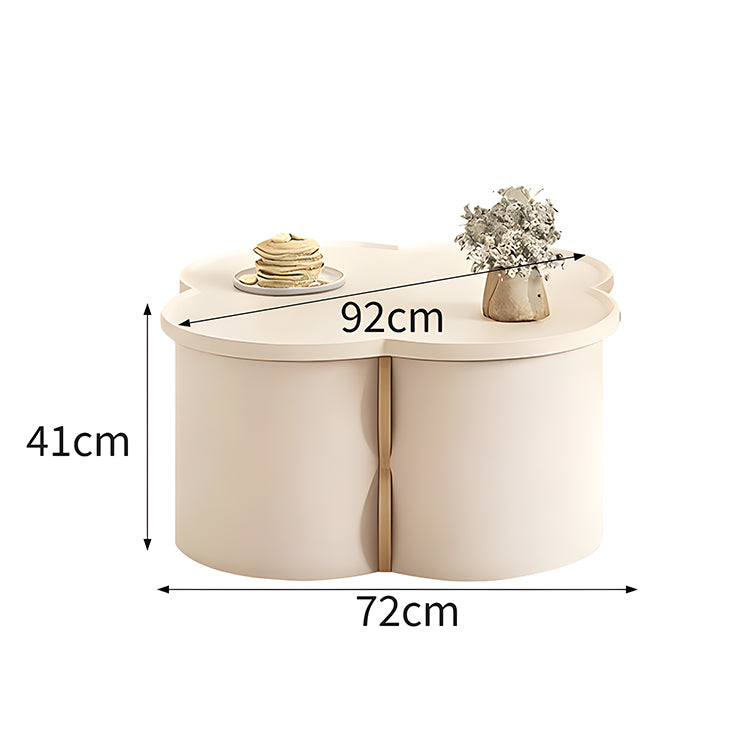 リビングテーブル センターテーブル サイドテーブルセット テーブル 収納付き 省スペース PUレザー ホワイトSNZ-T022