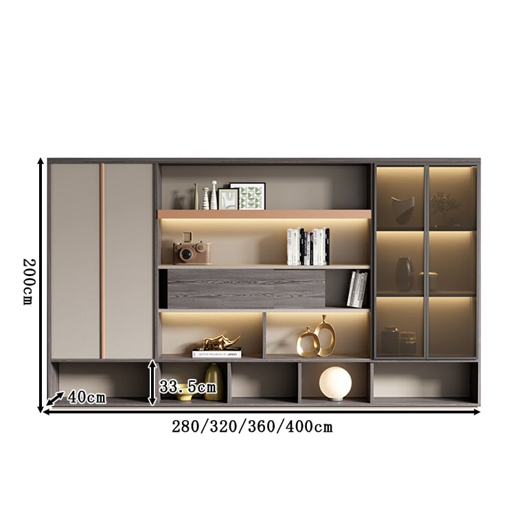 扉付き 隠す収納 オフィス用 ガラス扉収納 壁面収納 キャビネット 書類棚 役員収納庫 収納棚 ディスプレイラックオフィス収納 高級感 カスタマイズ可能 CWG-T010 TOMOKAGU