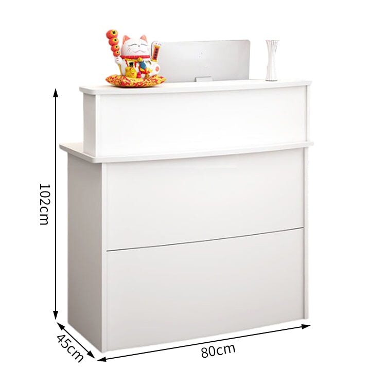 コンパクト 鍵付きの引き出し 2段構造 受付カウンター カウンター オフィス受付 レセプションデスク レジカウンター 店舗用品 シンプル JDT-T063 tomokagu