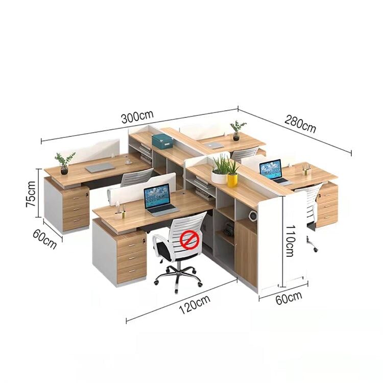 オフィスデスク ワークデスク パソコンデスク 事務用デスク 引き出し 配線孔付き トップパネル オープン収納 ナチュラル カスタマイズ可能 BGZ-173 - kaguyasu