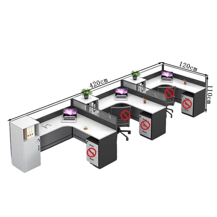 オフィスデスク ワークデスク 事務用デスク パソコンデスク デスク トップパネル サイドキャビネット 大容量収納 ホワイト カスタマイズ可能 BGZ-209 - kaguyasu