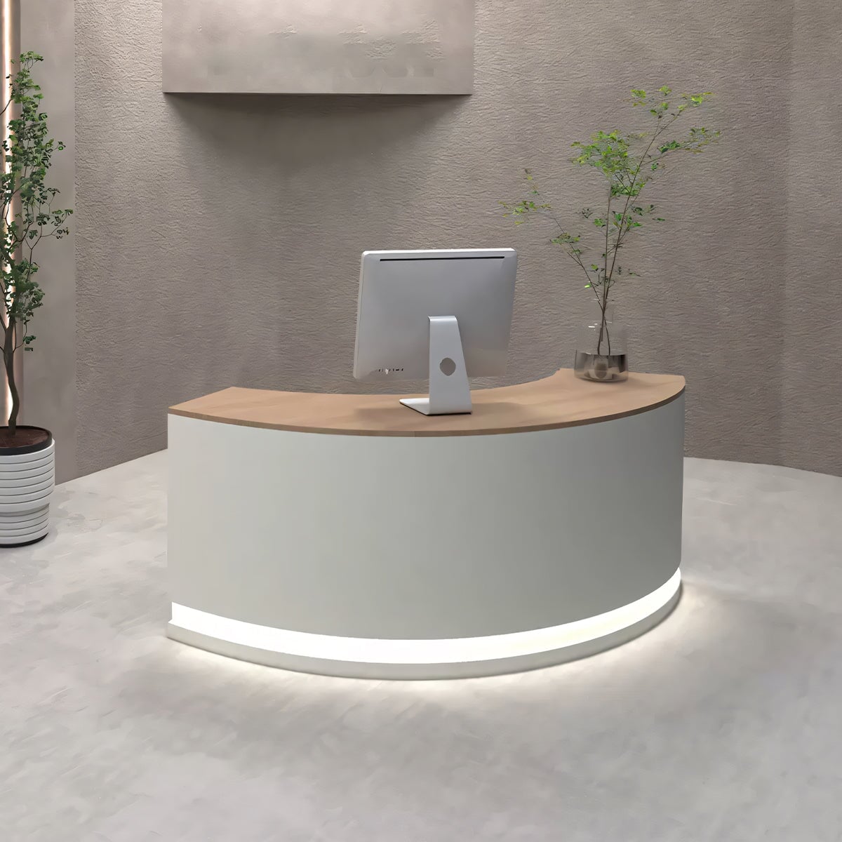 会社用 収納機能 高級感 アーチデザ 木製受付カウンター レセプションデスク レジカウンター 受付カウンター 業務用 シンプル 木目調 カスタマイズ可能 JDT-T108 tomokagu
