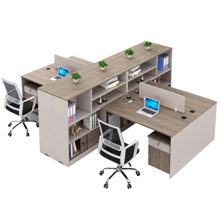 オフィスデスク デスク ワークデスク オフィス用 事務所 幕板 広い天板 厚み 安定性 収納棚 多段式 トップパネル 木目調 機能的 使い勝手 モダン カスタマイズ可能 BGZ-K033 kaguyasu