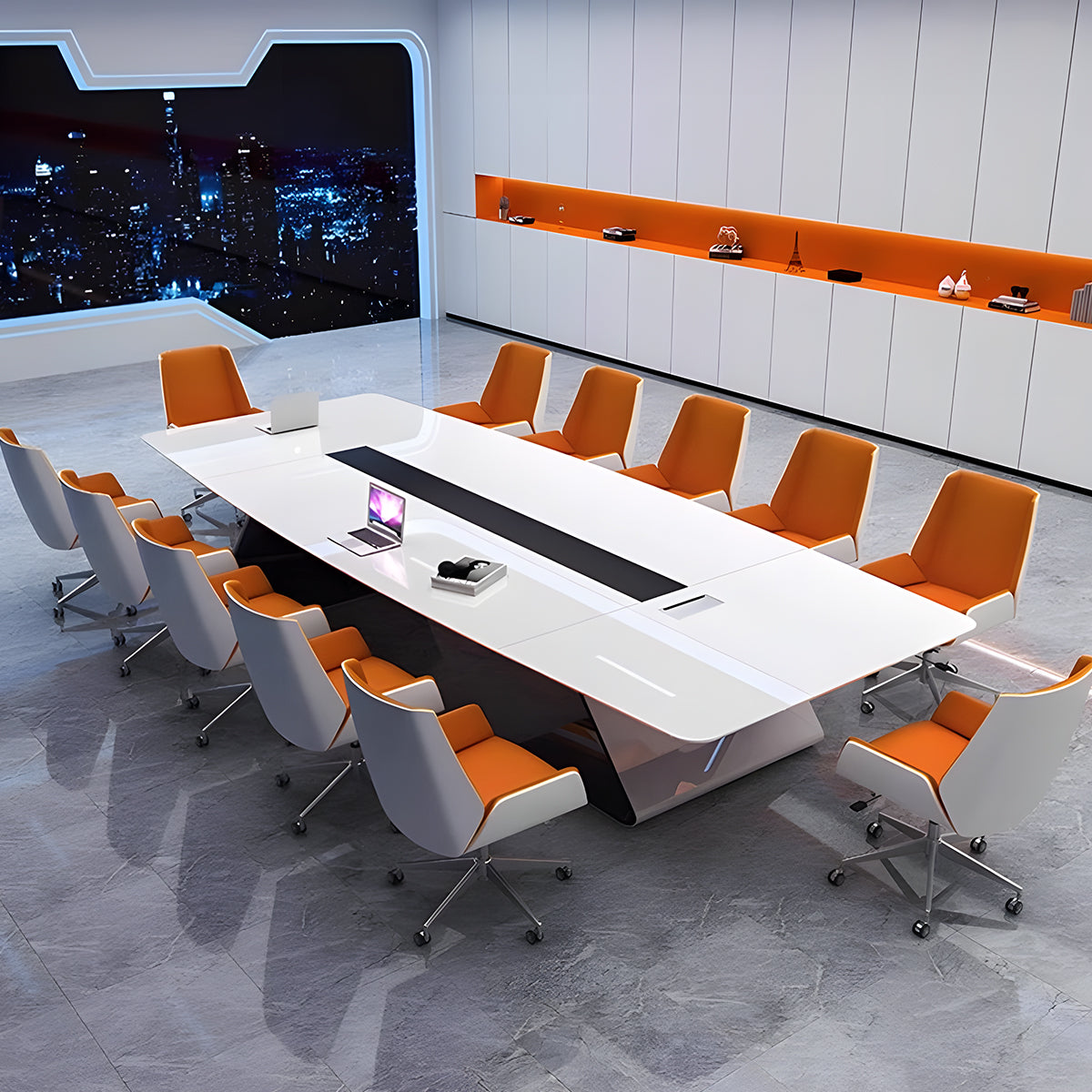 洗練 モダン スタイリッシュ ワークテーブル   メラミン化粧板 焼付ワニス 会議テーブル ミーティングテーブル 塗装 カスタマイズ可能  HYZ-T070 tomokagu