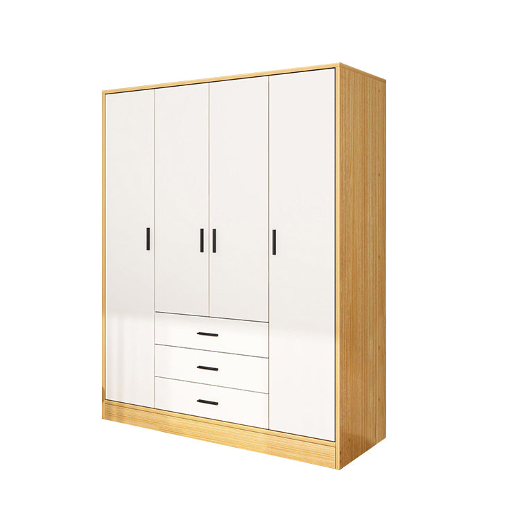 繊維板 両開き ハンガーバー 大容量 クローゼット 洋服収納 衣類収納 ワードローブ 洋服だんす オシャレ ナチュラル ウォルナット YG-T025 tomokagu