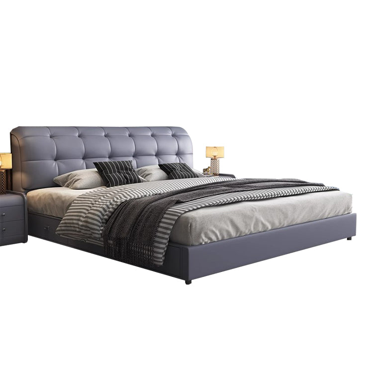 収納力抜群 ナッパレザー 跳ね上げ式 すのこ 木製フレーム ベッド 収納ベッド ベッドフレーム ダブルベッド 高級感 ホワイト グレー カスタマイズ可能 BED-T051 TOMOKAGU