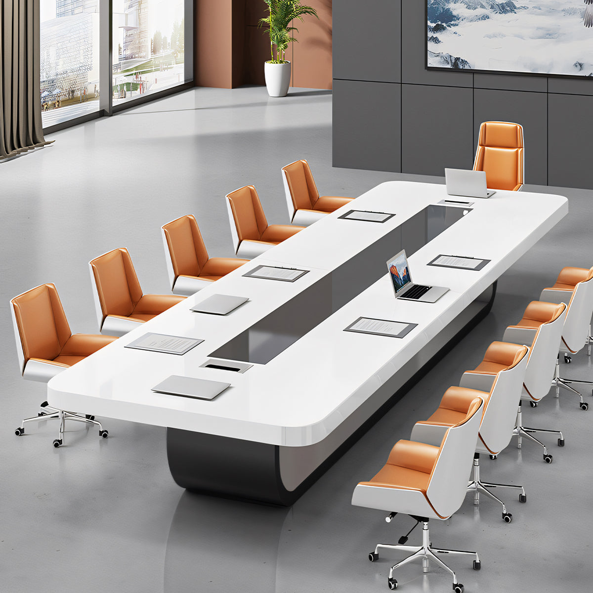 シック メラミン化粧板 ワークデスク 広々とした天板  シンプル エコ素材 配線ボックス カスタマイズ可能 HYZ-T067 TOMOKAGU