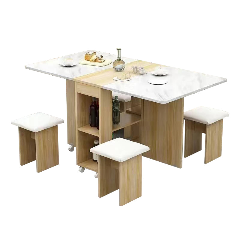 収納棚付き 省スペース 折り畳み式 ダイニングテーブル 木製テーブル 食卓テーブル シンプル ホワイト ブラック ナチュラル CZ-T019 tomokagu