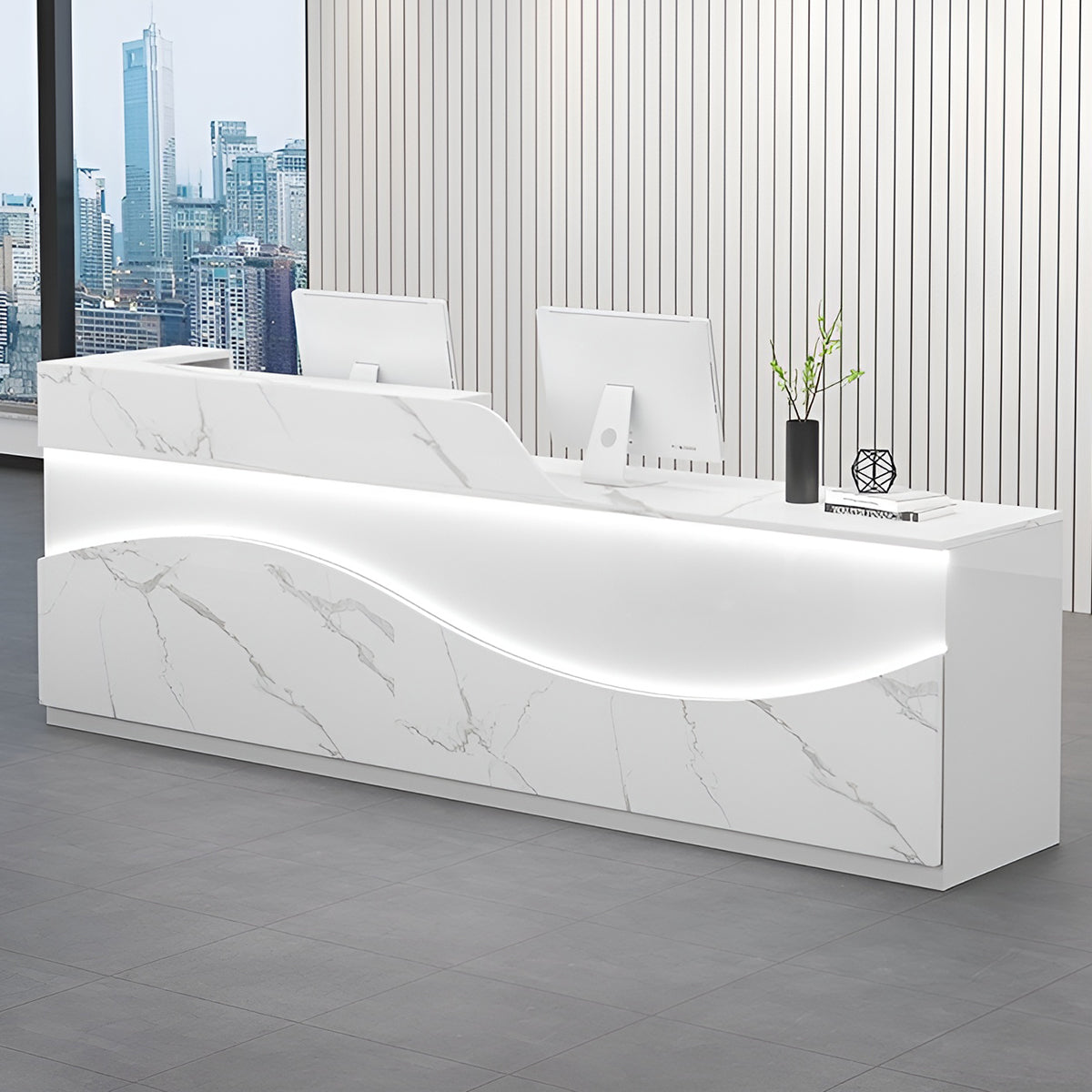 受付カウンター 受付台 レジカウンター カウンターテーブル ライト付き 上部天板 機能性 カスタマイズ可能 KAGUSHOP