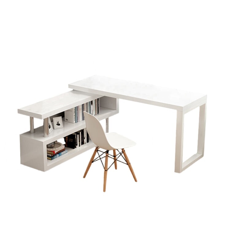 オフィスデスク ワークデスク 事務机 L字型 広いスペース 焼付塗装 サイドキャビネット 大容量 シンプル ホワイト BGZ-M-142