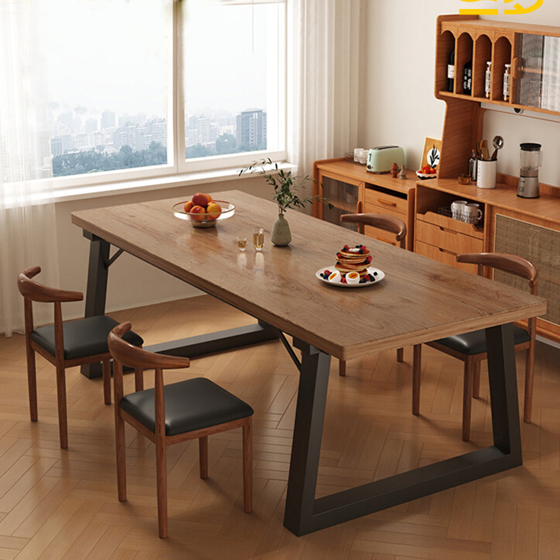 幅広い 耐久性抜群 滑り止めマット ダイニングテーブル 食卓テーブル 木製テーブル リビング兼用 長方形 5人家族 大家族 おしゃれ ウォールナット CZ-T034 tomokagu