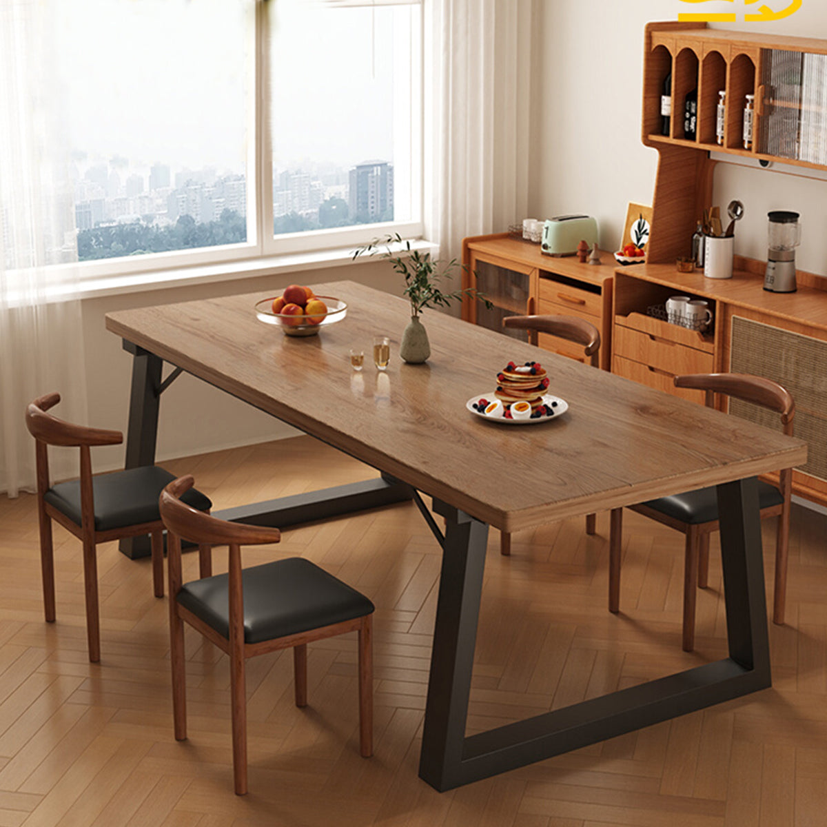 幅広い 耐久性抜群 滑り止めマット ダイニングテーブル 食卓テーブル 木製テーブル リビング兼用 長方形 5人家族 大家族 おしゃれ ウォールナット CZ-T034 tomokagu