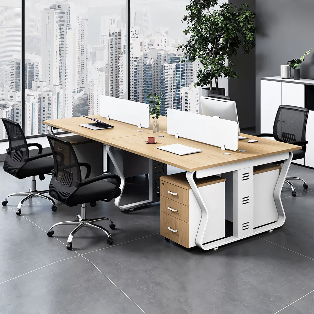 錆止め塗装 錆びにくい ワゴン付き オフィスデスク 移動しやすい デスク 机 パソコンデスク オフィス 会社 事務机 ホワイト ブラック システムデスク カスタマイズ可能 BGZ-T066 tomokagu