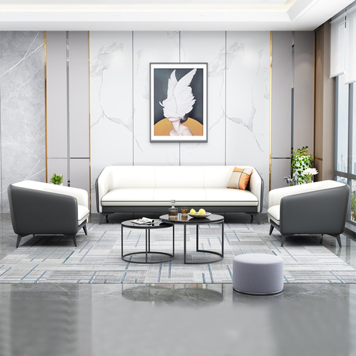 Sバネ ウレタンフォーム 業務用 ハイタイプ 肘付き椅子 オフィスソファー 応接椅子 腰掛け ソファセット 応接ソファー 会社 ビジネス シンプル カスタマイズ可能 JDSF-T048 TOMOKAGU