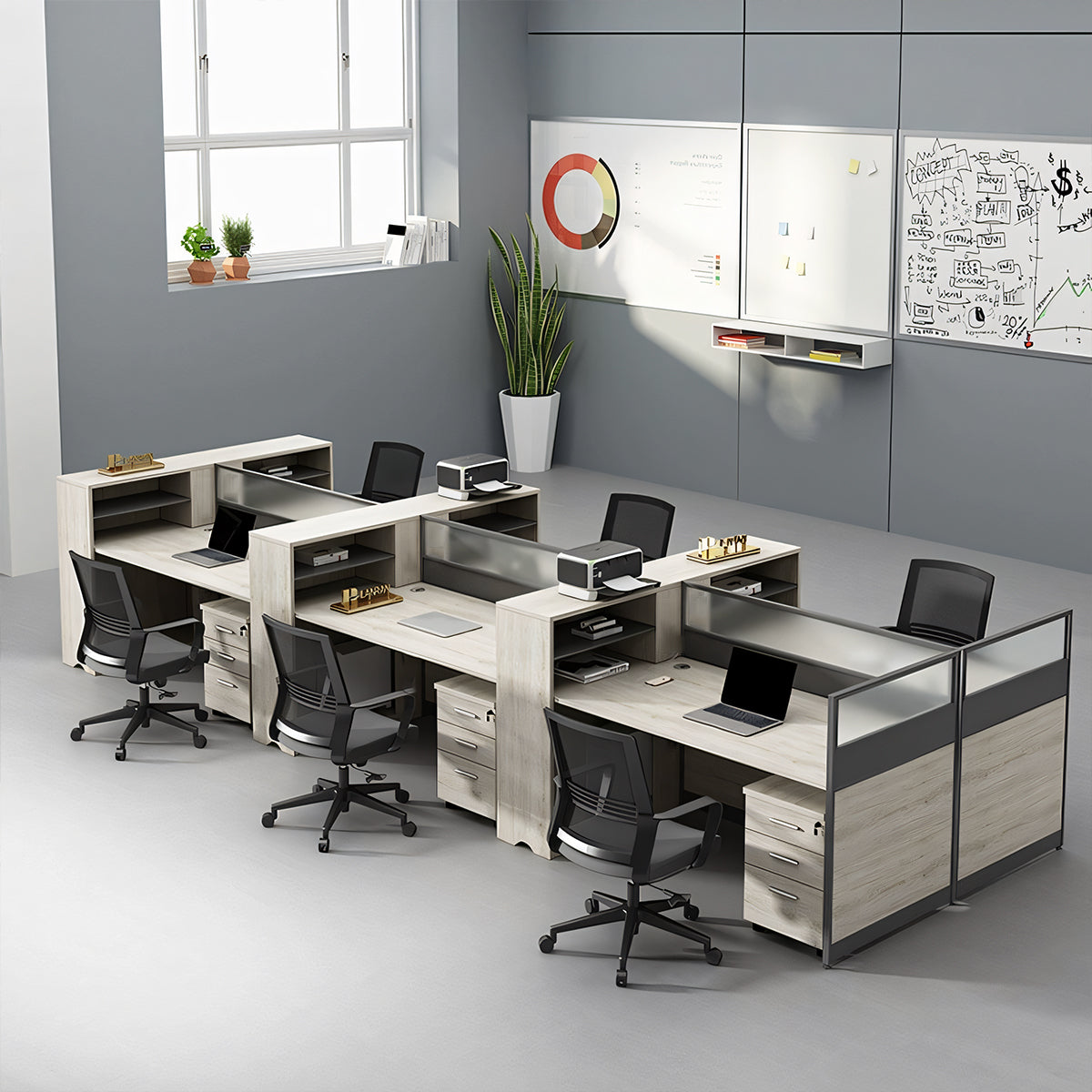 機能的 事務机 デスクパネル オフィスデスク ワークデスク サイドラック メラミン化粧板 卓上パーテーション バイカラーデザイン カスタマイズ可能 BGZ-T086 tomokagu