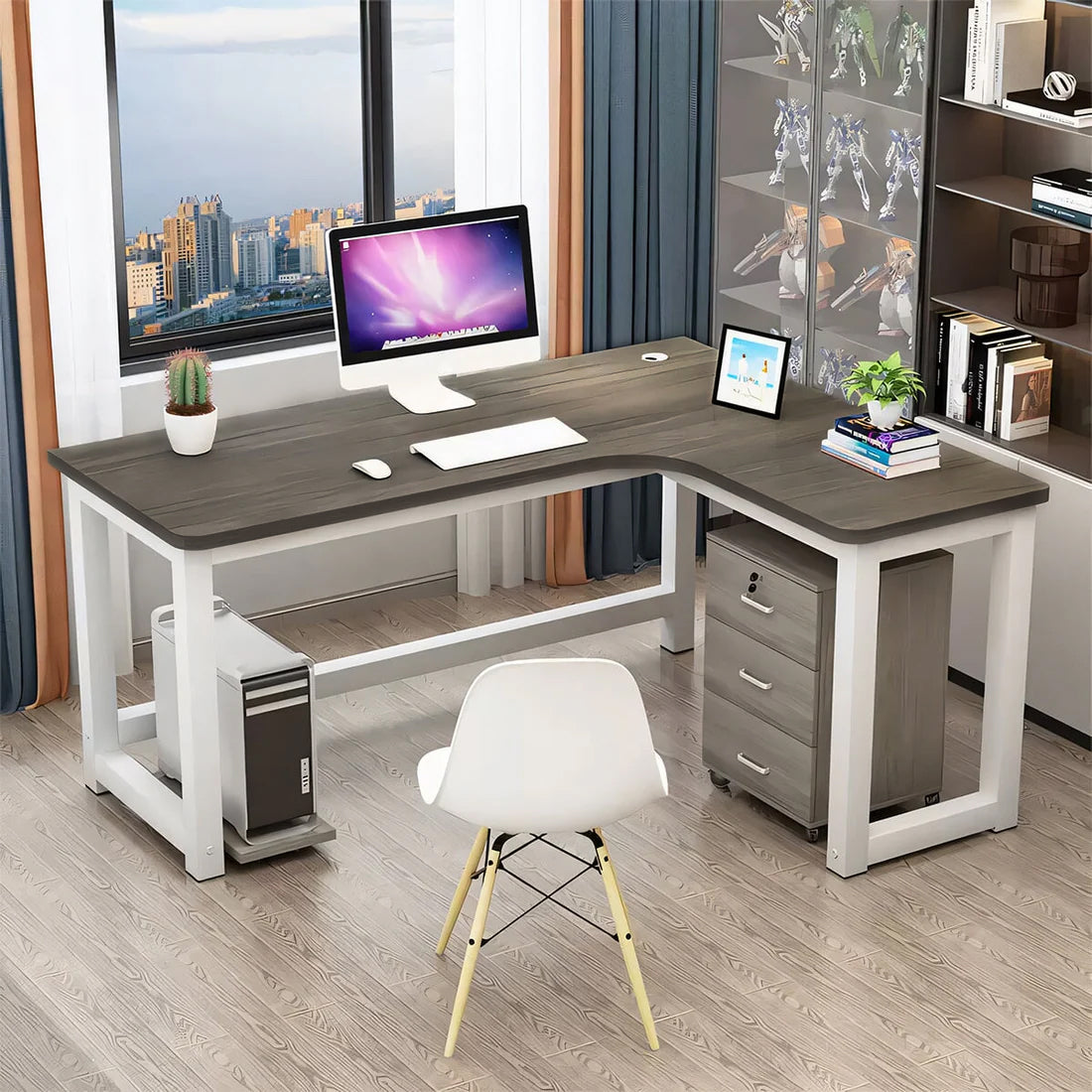 エコ素材 焼付塗装 R加工 スタイリッシュ デスク オフィスデスク シンプル カスタマイズ可能 BGZ-T028 tomokagu