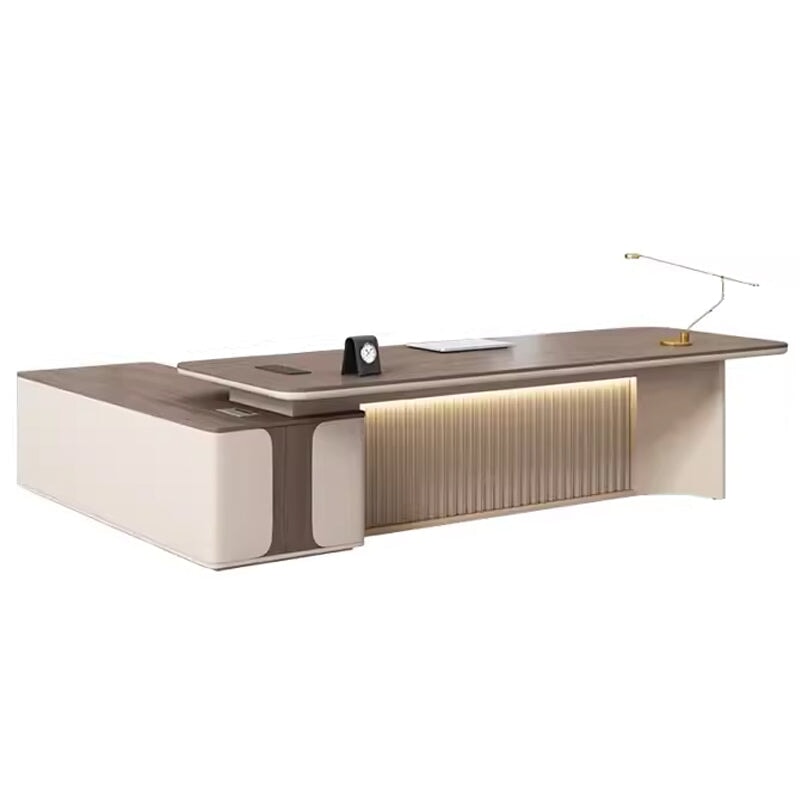 天板固定デスク 配線孔あり 長方形タイプ 引き出し付き 会社用 事務所用 L字デスク エグゼクティブデスク 事務机 パソコンデスク LBZ-T052 tomokagu