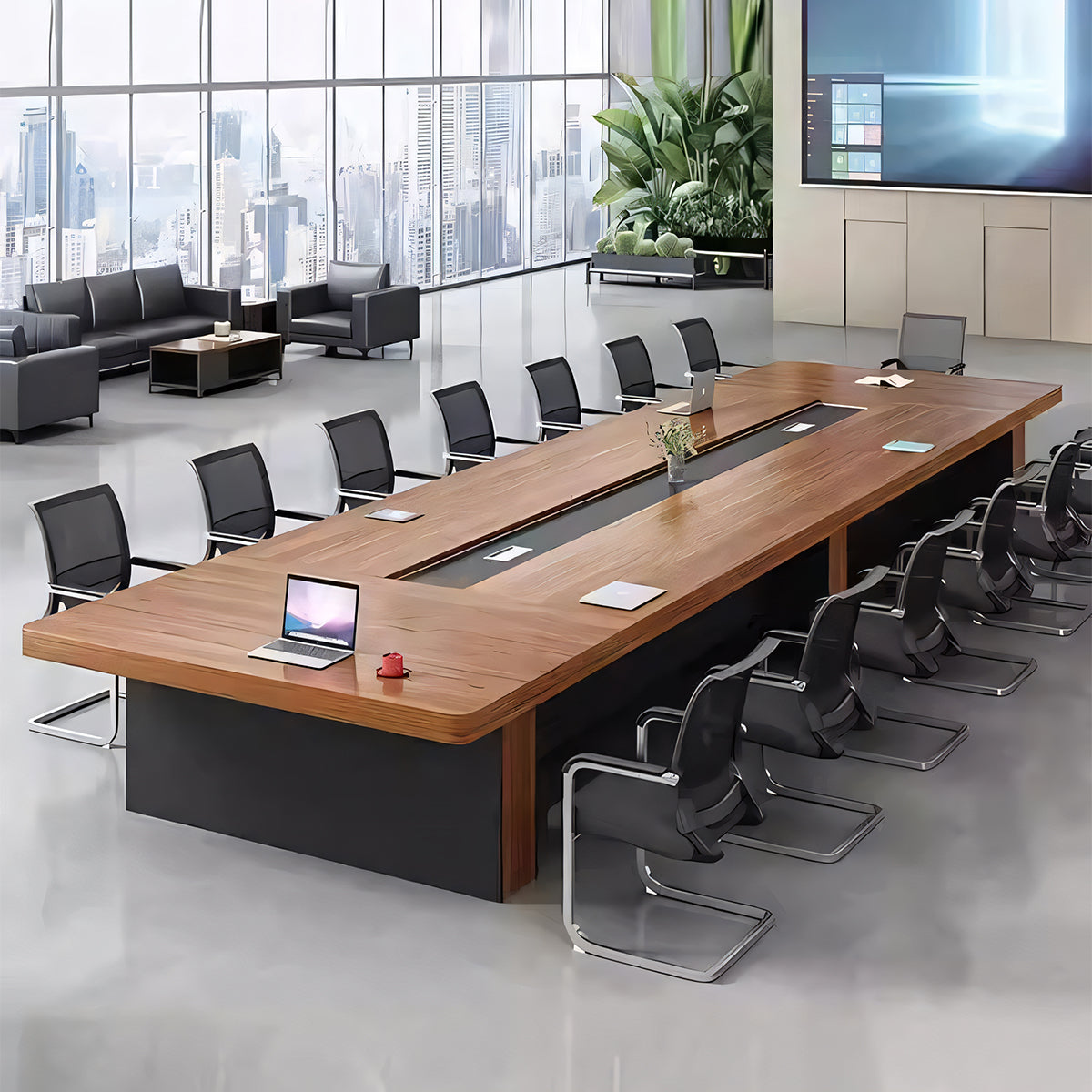 モダン シンプル 洗練 快適 会議室 会議テーブル メラミン化粧板 エコ 面取り加工 カスタマイズ可能 HYZ-T056