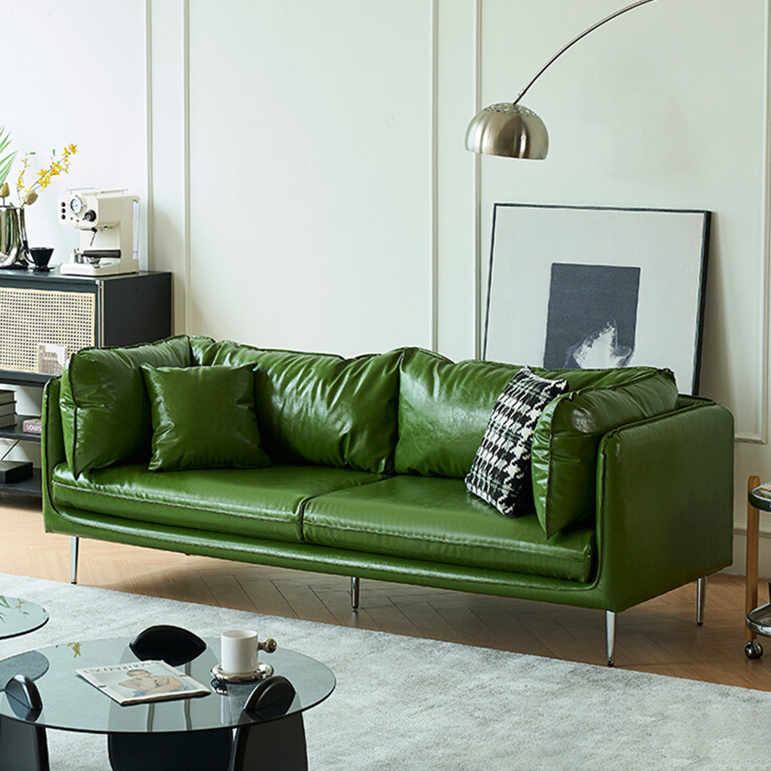 オイルレザー ウレタンフォーム ボリューム感 リビングソファ インドアソファ レザーソファ 二人掛け 四人掛け イタリアンモダン グリーン ブラック SNSF-T050 tomokagu