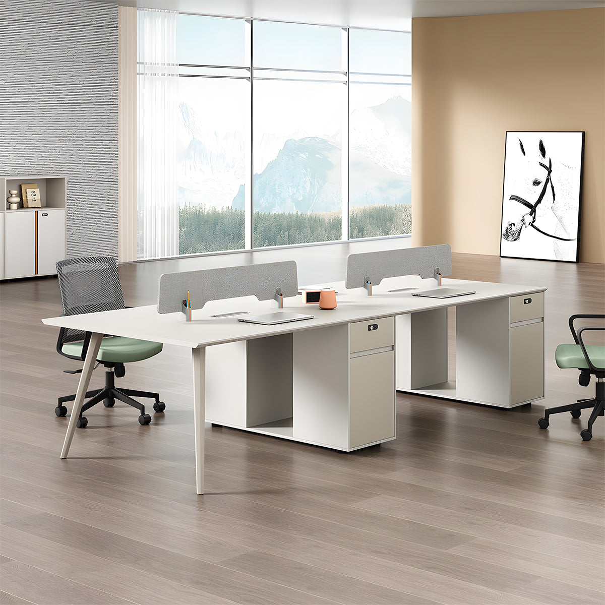 オフィスデスク オフィス デスク パーティション ダイヤル錠 安全 広々とした天板 シンプル 多機能 MG-BGZ-YY19