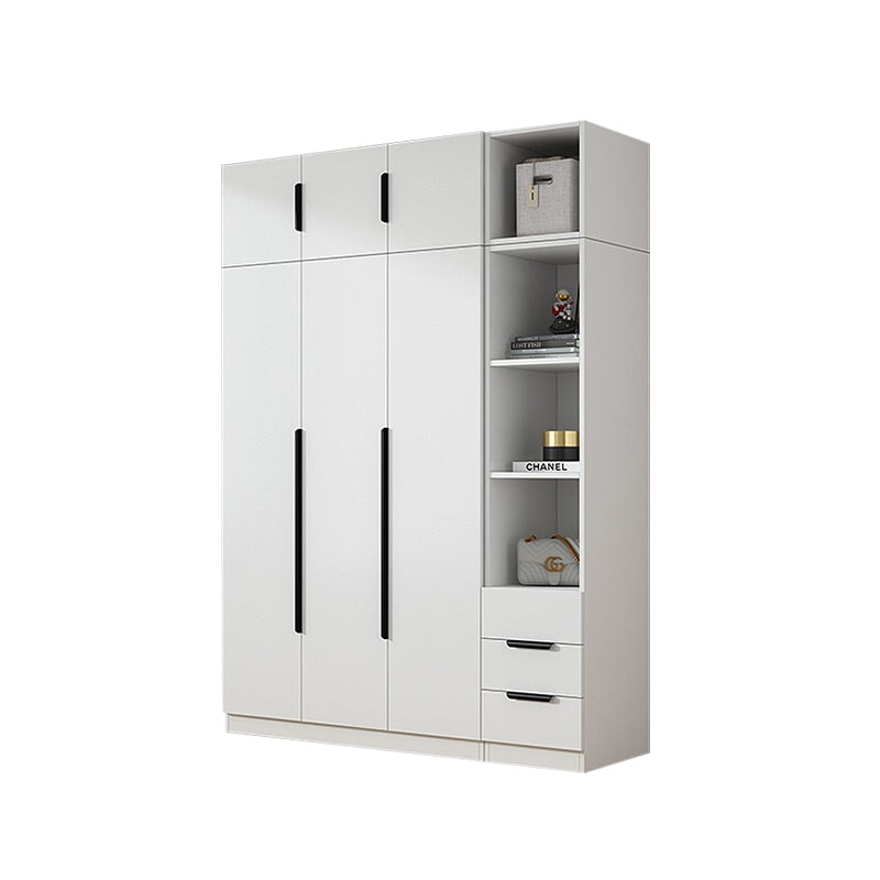 観音開き 大容量 木製 引き出し 蹴込み板 クローゼット 洋服収納 衣類収納 ワードローブ 幅60CM 幅160CM  オシャレ ホワイト YG-T003 tomokagu