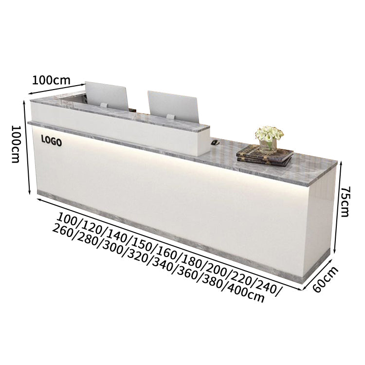 受付カウンター レジカウンター 受付台 店舗カウンター 会社 事務所 引き出し 優れた収納力 鍵付き キーボードトレイ付き 木製 高級感 マーブル 木目調 カスタマイズ可能 JDT - S005 - Kagushop