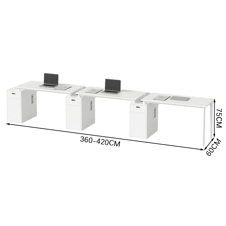 オフィスデスク  事務机 ワークデスク パソコンデスク キャビネット トップパネル アジャスター ダイヤル錠 配線ボックス シンプル ホワイト カスタマイズ可能 BGZ-K018 - TOMOKAGU