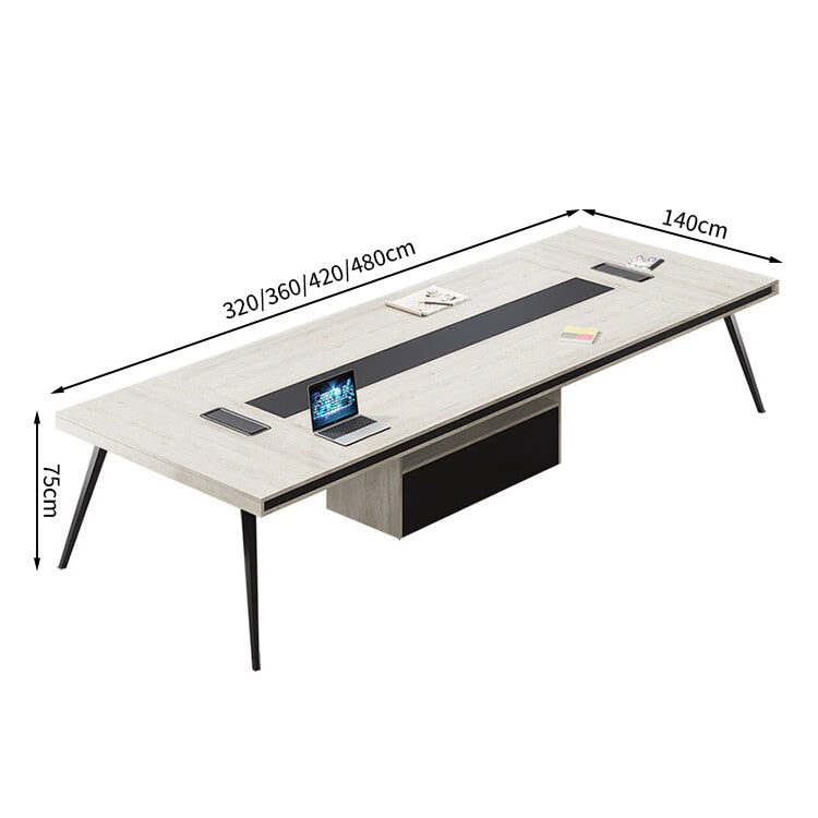 会議テーブル ミーティングテーブル 長方形テーブル 大型オフィステーブル スチール脚 コンパクト 木目調 カスタマイズ可能 HYZ-T007