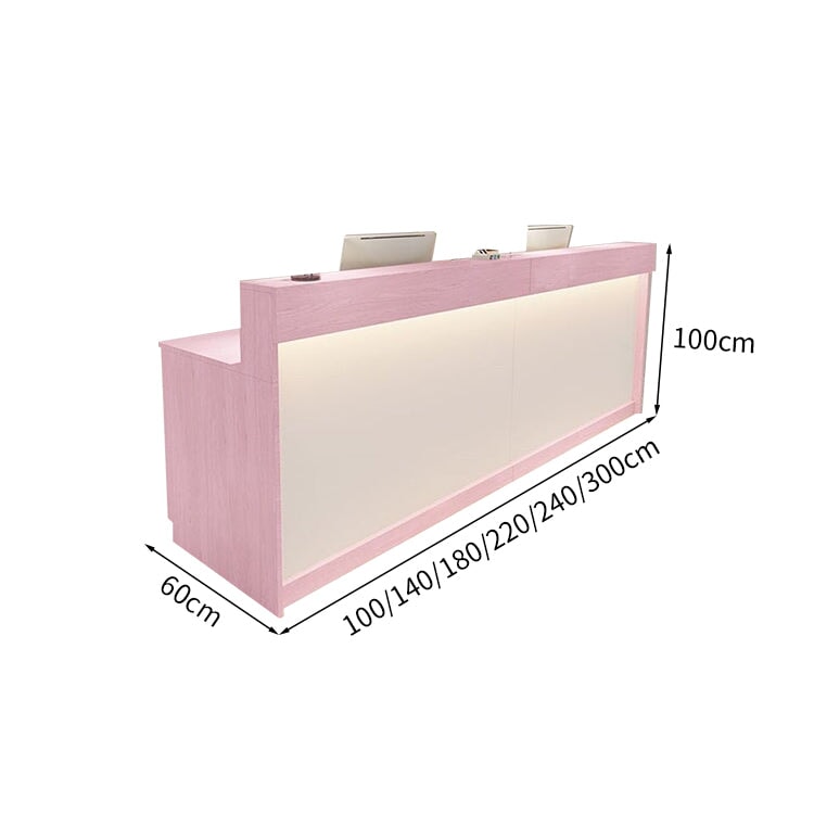 シンプル おしゃれ 木目調 LEDライト 受付カウンター レジカウンター レジ台 フロント 温もり ホワイト ナチュラル カスタマイズ可能 JDT-M-004   kaguyasu