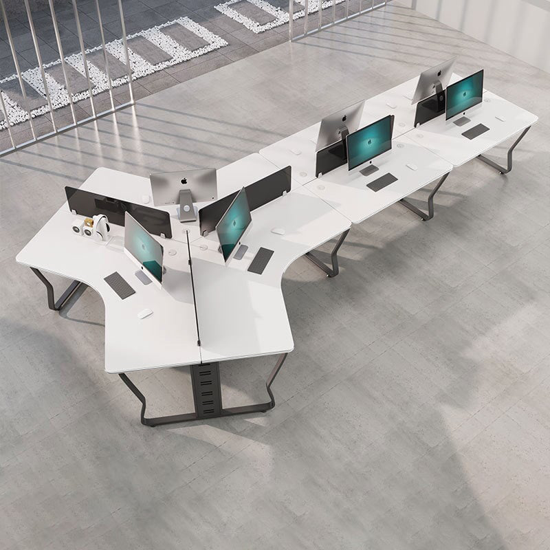 3/5/6/7/8/10人用可 複数人用オフィス コンパクト U字型オフィス 変形デスク 会社用 事務用 大容量 トップパネル R仕上げ 洗練 カスタマイズ可能 BGZ-M-015