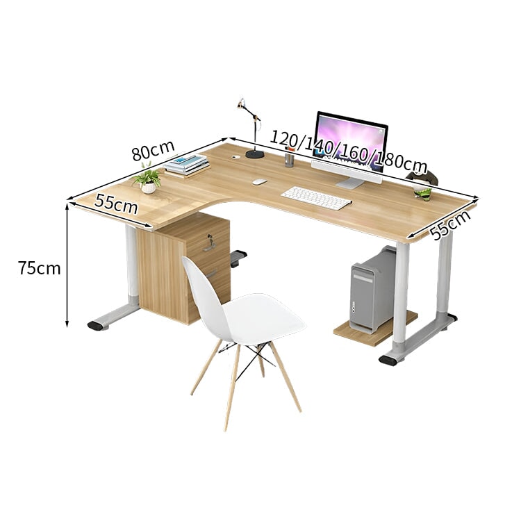 金属フレーム H字型 安定性 R仕上げ 配線穴キャップ 厚い天板 デスク パソコンデスク シンプル 木目調 簡素 実用 HD206-K