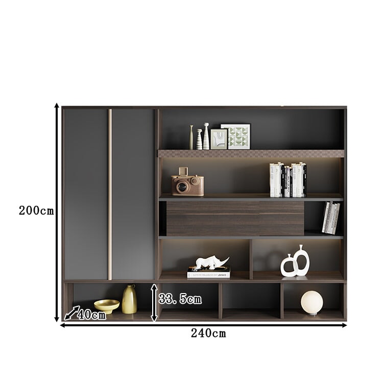 扉付き 隠す収納 オフィス用 ガラス扉収納 壁面収納 キャビネット 書類棚 役員収納庫 収納棚 ディスプレイラックオフィス収納 高級感 カスタマイズ可能 CWG-T010 TOMOKAGU