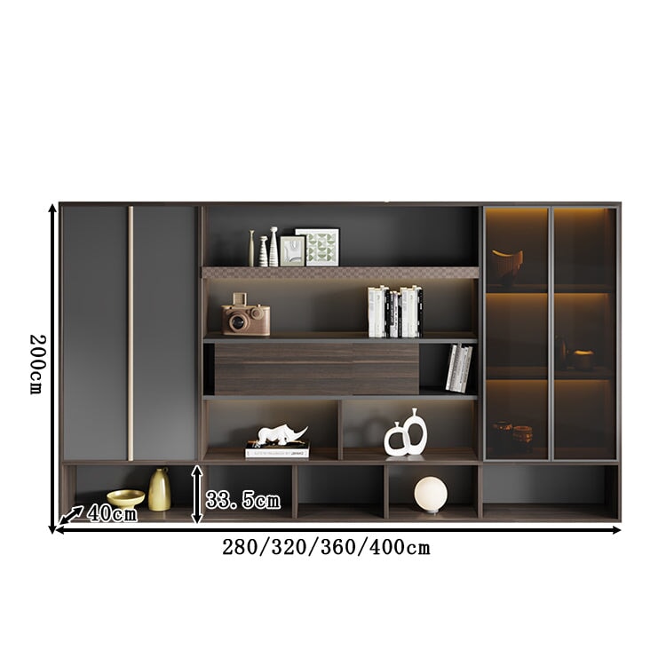 扉付き 隠す収納 オフィス用 ガラス扉収納 壁面収納 キャビネット 書類棚 役員収納庫 収納棚 ディスプレイラックオフィス収納 高級感 カスタマイズ可能 CWG-T010 TOMOKAGU