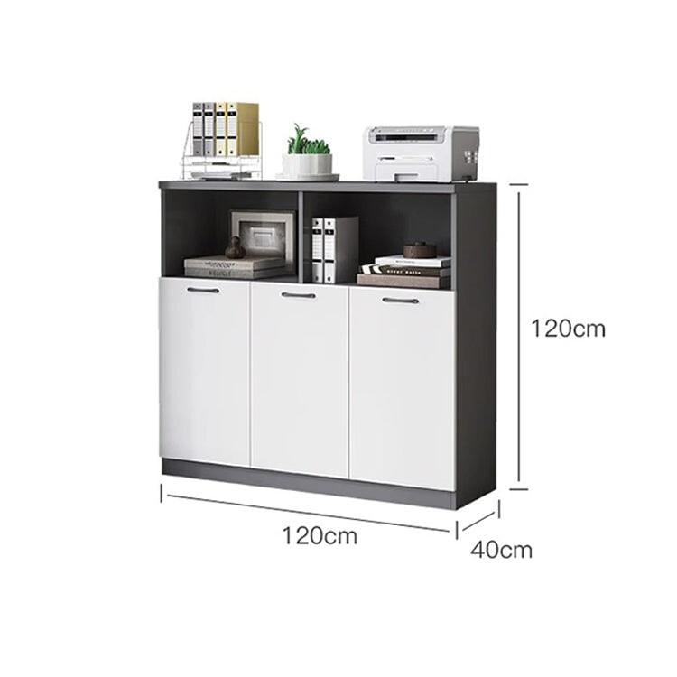 収納キャビネット 収納棚 収納ラック 整理棚 キャビネット オフィス用 リビング収納 扉付き 木製 ロータイプ ホワイト ウォールナット カスタマイズ可能 CWG-K012 - tomokagu