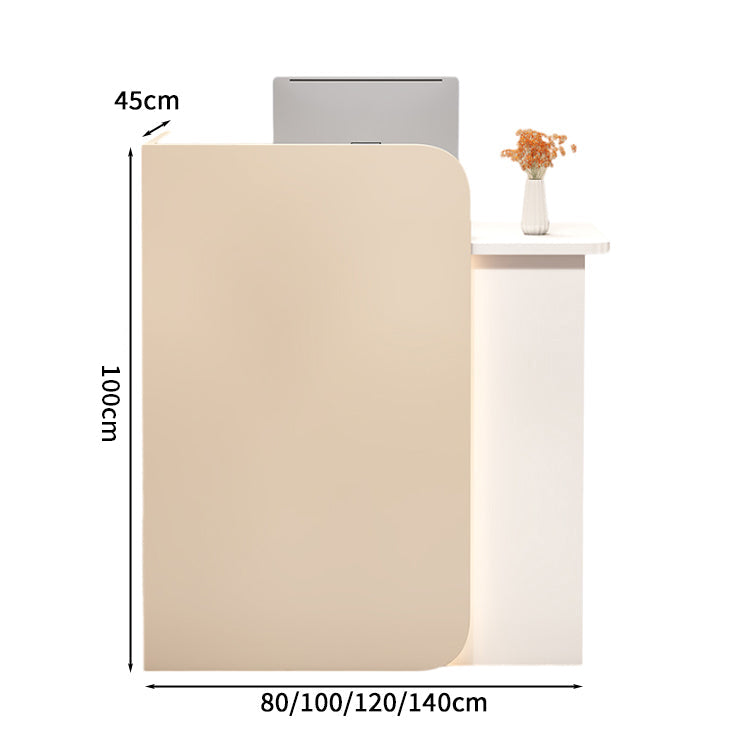 受付カウンター レジカウンター 受付台 店舗カウンター 会社 事務所 引き出し 優れた収納力 キーボードトレイ付き 木製 シンプル ホワイト ナチュラル カスタマイズ可能 JDT-S003