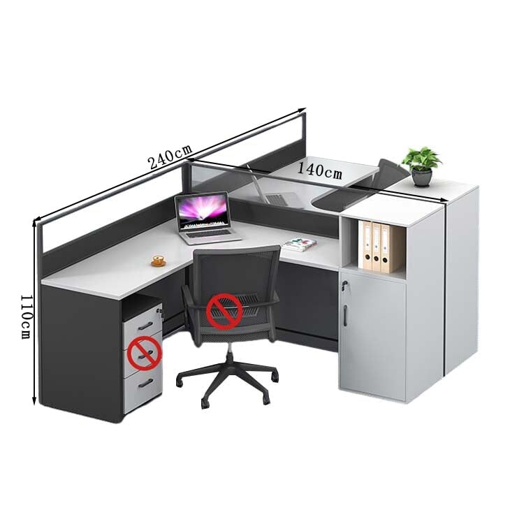 オフィスデスク ワークデスク 事務用デスク パソコンデスク デスク トップパネル サイドキャビネット 大容量収納 ホワイト カスタマイズ可能 BGZ-209 - kaguyasu