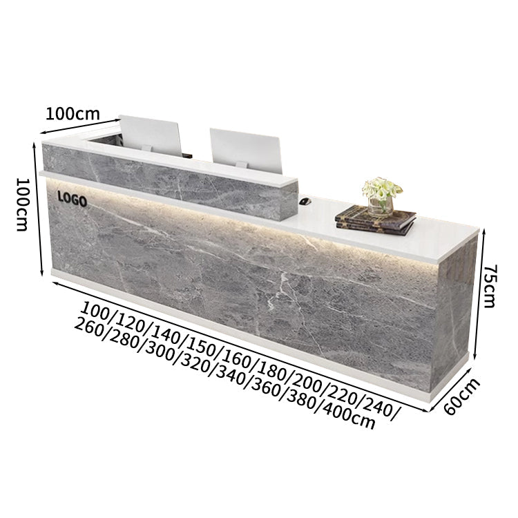 受付カウンター レジカウンター 受付台 店舗カウンター 会社 事務所 引き出し 優れた収納力 鍵付き キーボードトレイ付き 木製 高級感 マーブル 木目調 カスタマイズ可能 JDT - S005 - Kagushop