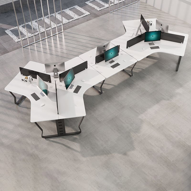 3/5/6/7/8/10人用可 複数人用オフィス コンパクト U字型オフィス 変形デスク 会社用 事務用 大容量 トップパネル R仕上げ 洗練 カスタマイズ可能 BGZ-M-015