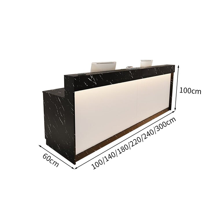 シンプル おしゃれ 木目調 LEDライト 受付カウンター レジカウンター レジ台 フロント 温もり ホワイト ナチュラル カスタマイズ可能 JDT-M-004   kaguyasu