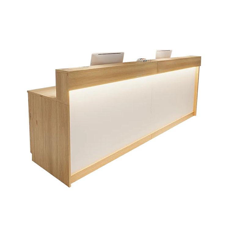 モダン シンプル 明るい 受付カウンター 受付台 収納 引き出し 扉付き LEDライト 配線孔 JDT-2214