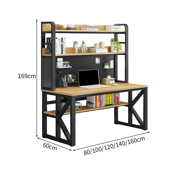 パイン材 ステンレス鋼 収納棚 転び止め 有孔ボード 広さ デスク パソコンデスク 作業デスク R仕上げ K字型 安定性 シンプル 簡素 BGZ-K-155  kaguyasu