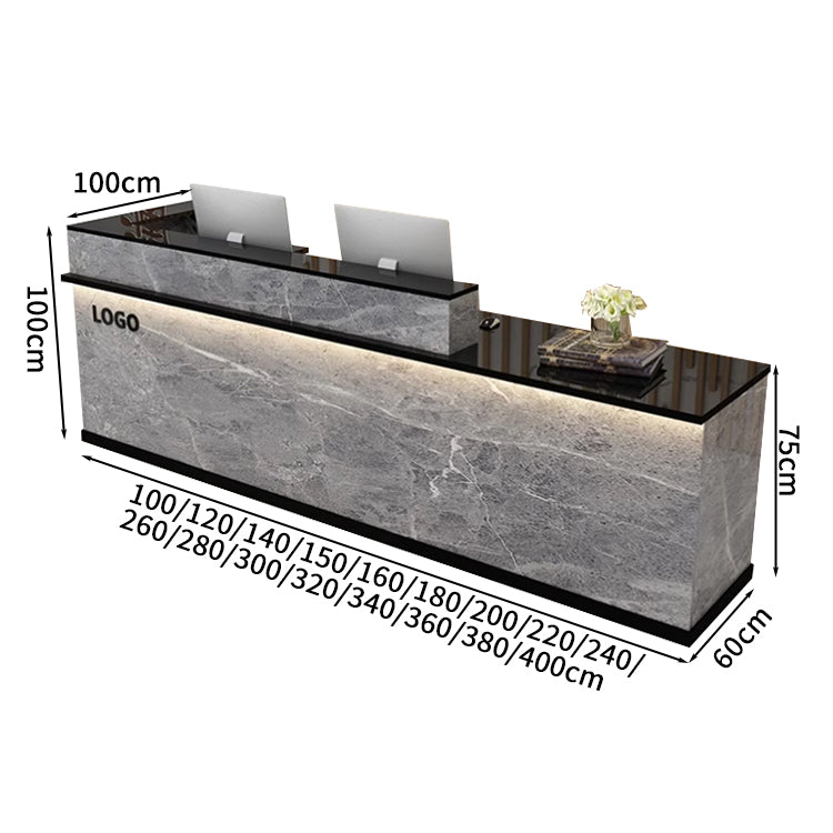 受付カウンター レジカウンター 受付台 店舗カウンター 会社 事務所 引き出し 優れた収納力 鍵付き キーボードトレイ付き 木製 高級感 マーブル 木目調 カスタマイズ可能 JDT - S005 - Kagushop