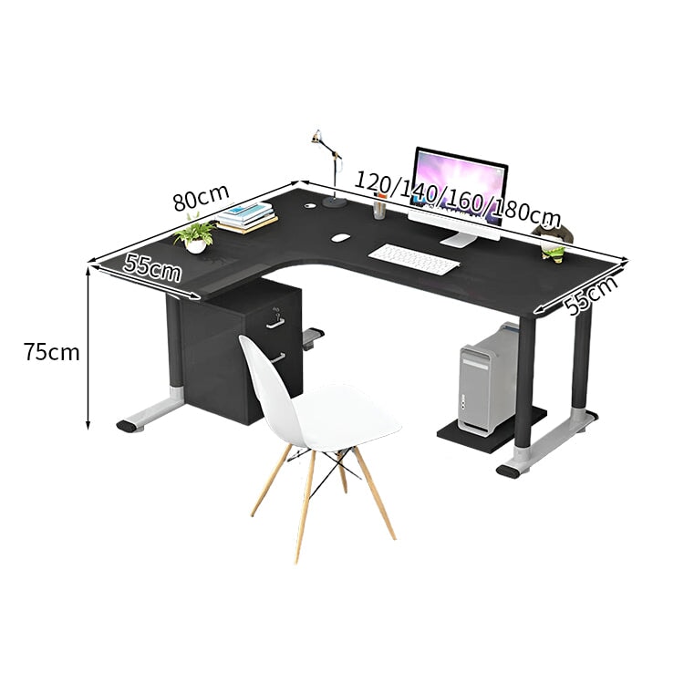 金属フレーム H字型 安定性 R仕上げ 配線穴キャップ 厚い天板 デスク パソコンデスク シンプル 木目調 簡素 実用 HD206-K  kaguyasu