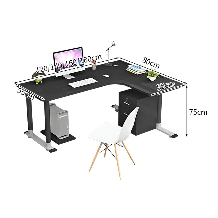 金属フレーム H字型 安定性 R仕上げ 配線穴キャップ 厚い天板 デスク パソコンデスク シンプル 木目調 簡素 実用 HD206-K  kaguyasu