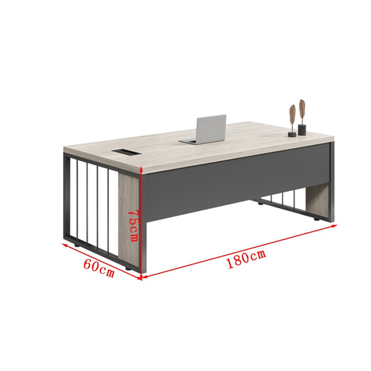 高耐荷重 幕板付き 配線ボックス付き エコ板材 社長デスク 社長机 事務所 広々とした天板 変形しにくい ウォールナット グレー 社長室 オーク カスタマイズ可能 LBZ-T037 tomokagu