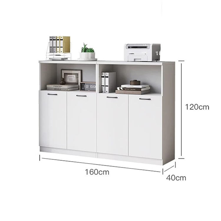 収納キャビネット 収納棚 収納ラック 整理棚 キャビネット オフィス用 リビング収納 扉付き 木製 ロータイプ ホワイト ウォールナット カスタマイズ可能 CWG-K012 - tomokagu